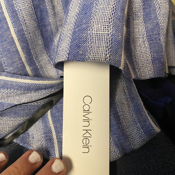 NEW $150 Calvin  Klein linen dress pant jumpsuit - Picture 4 of 4